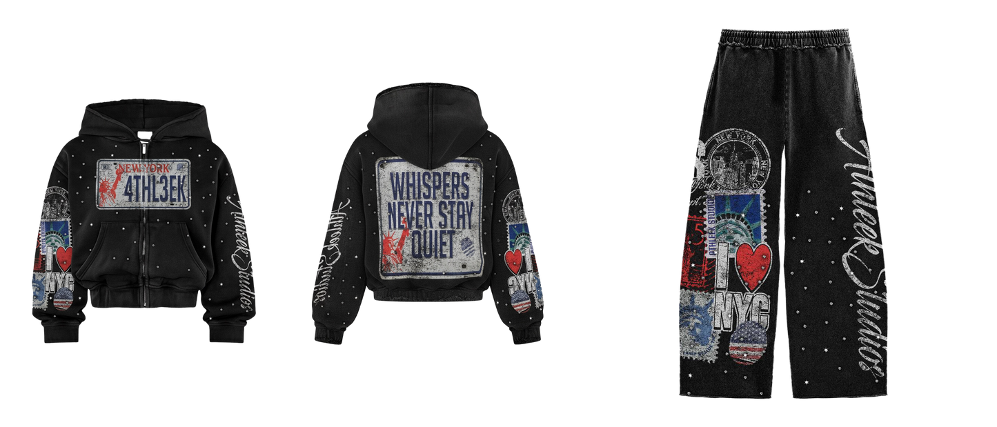 Cameron Amir City Of Dreams Rhinestone Sweatsuit