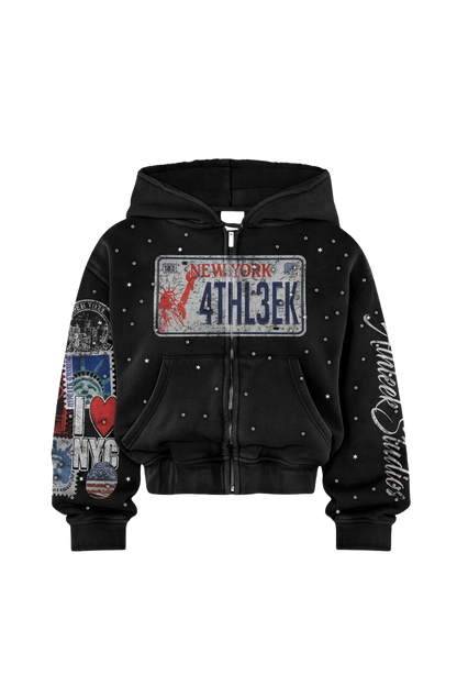 Cameron Amir City of Dreams Rhinestone hoodie