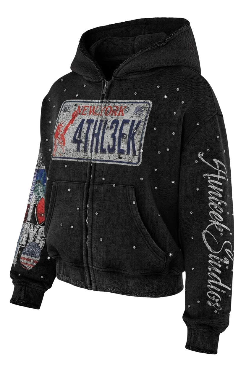 Cameron Amir City of Dreams Rhinestone hoodie