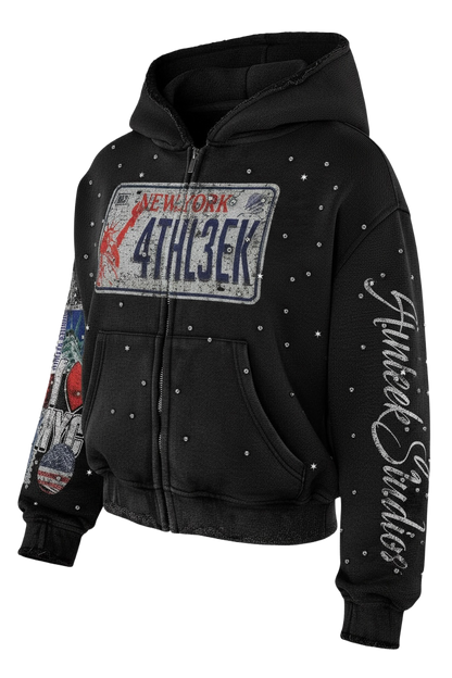 Cameron Amir City of Dreams Rhinestone hoodie