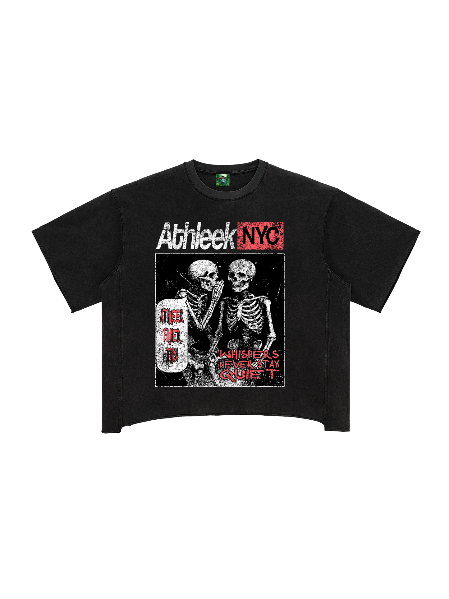 "Athleek filmed this" signature box tee